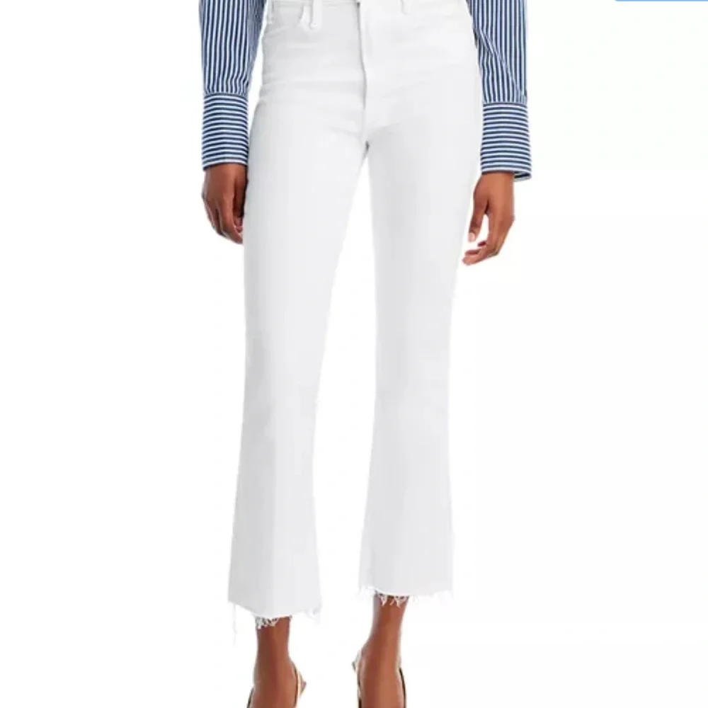MOTHER The Hustler Ankle Fray White Jeans - Picture 5 of 10